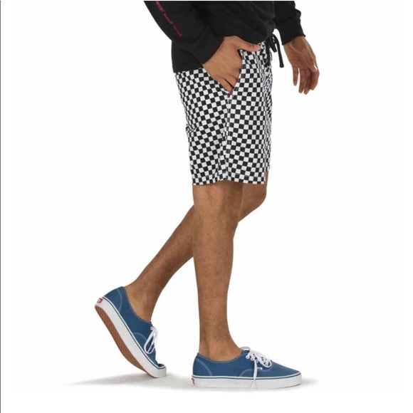 Vans Range Elastic Shorts 18" Checker Black White - Picture 5 of 7